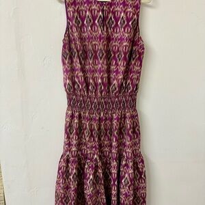 Lauren Ralph Lauren Purple Patterned Midi Dress